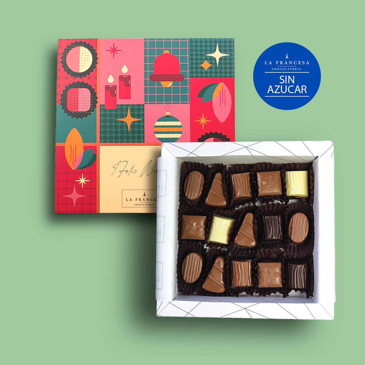 La Focaccia - Box bombones navidad 170 gramos sin azúcar